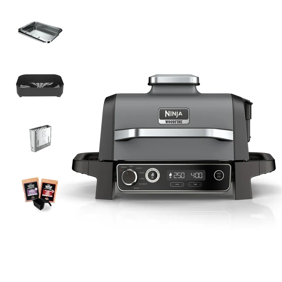 Ninja Woodfire OG701EU Elektrogrill 7-in-1 grau Outdoor