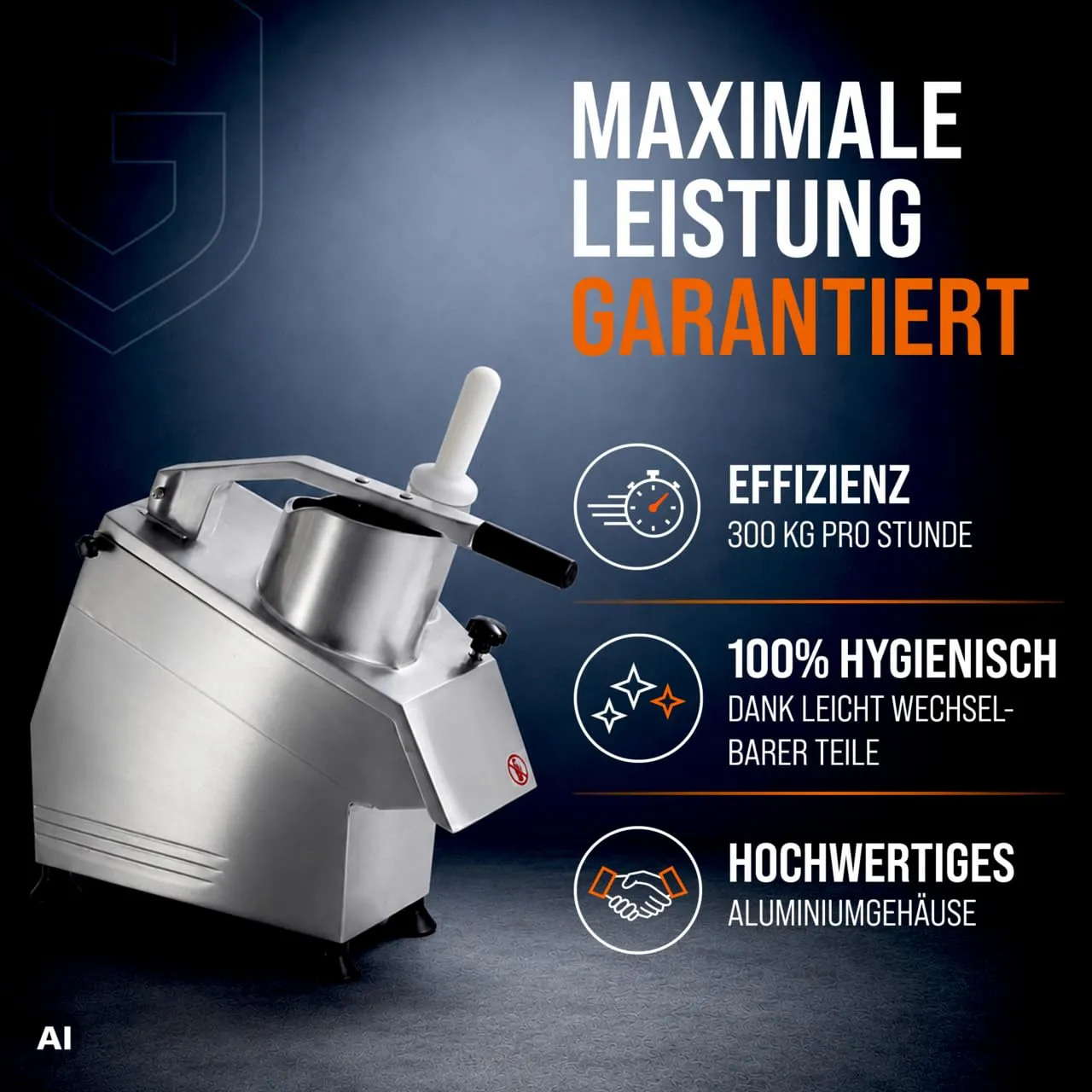 GastroHero GS-ECOS5 Gemüseschneider 300 kg/h 5 Scheiben