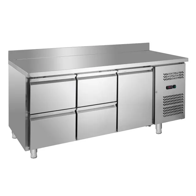 GastroHero GNH3240TN Kühltisch Edelstahl 1 Tür 4 Laden