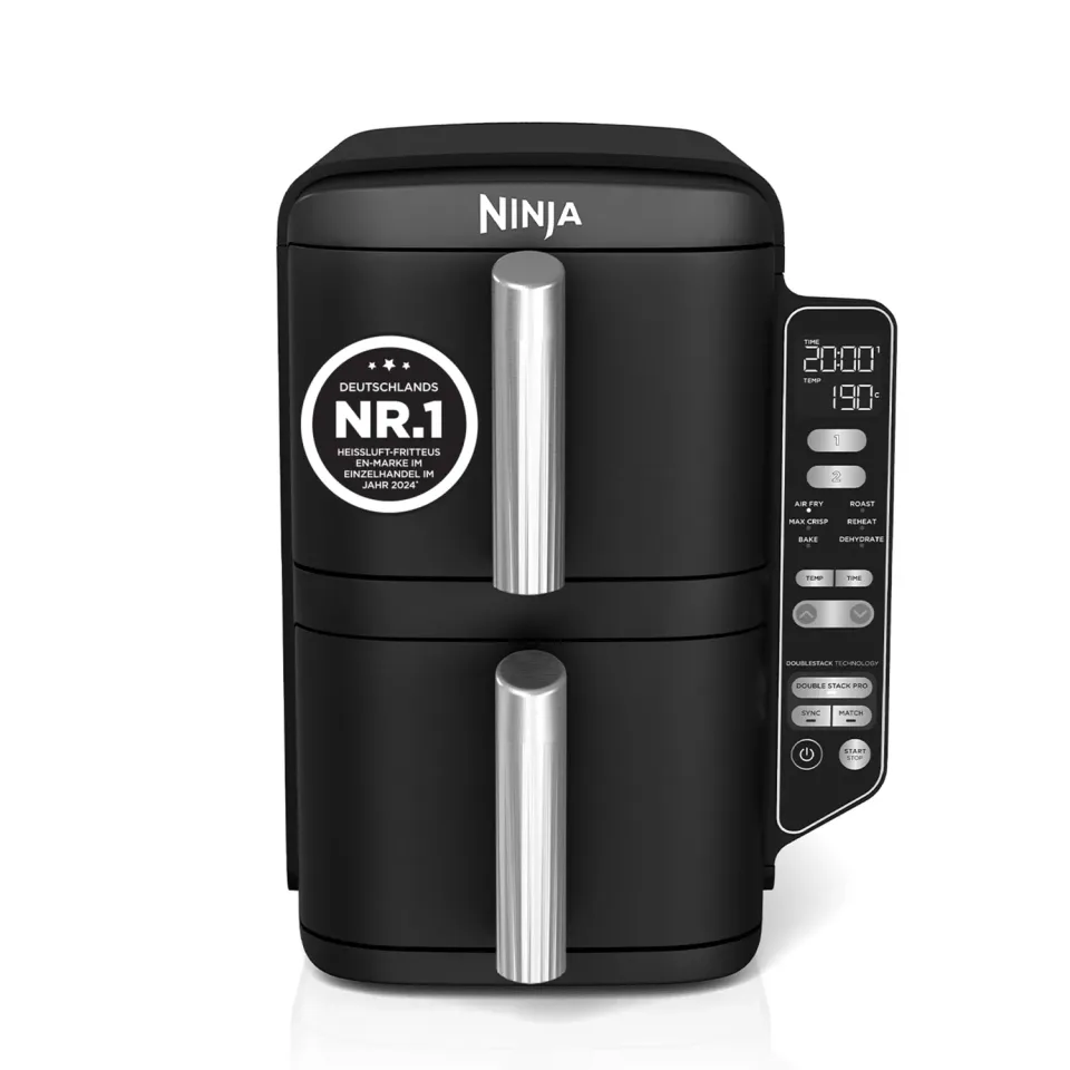 Ninja Double Stack Heißluftfritteuse 7,6L Schwarz 6 Portionen