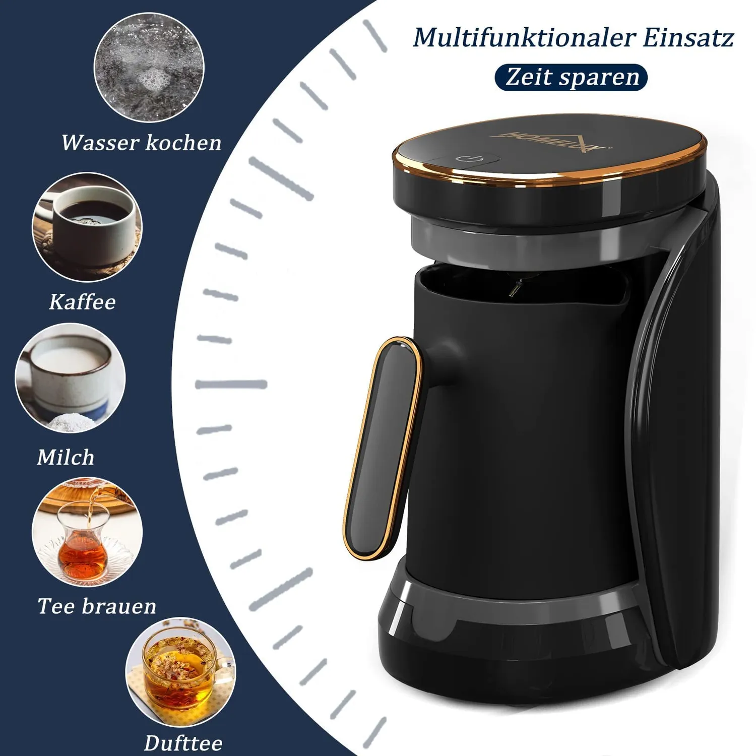 Homelux Mokka Maschine 400 ml 500 W 4 Tassen