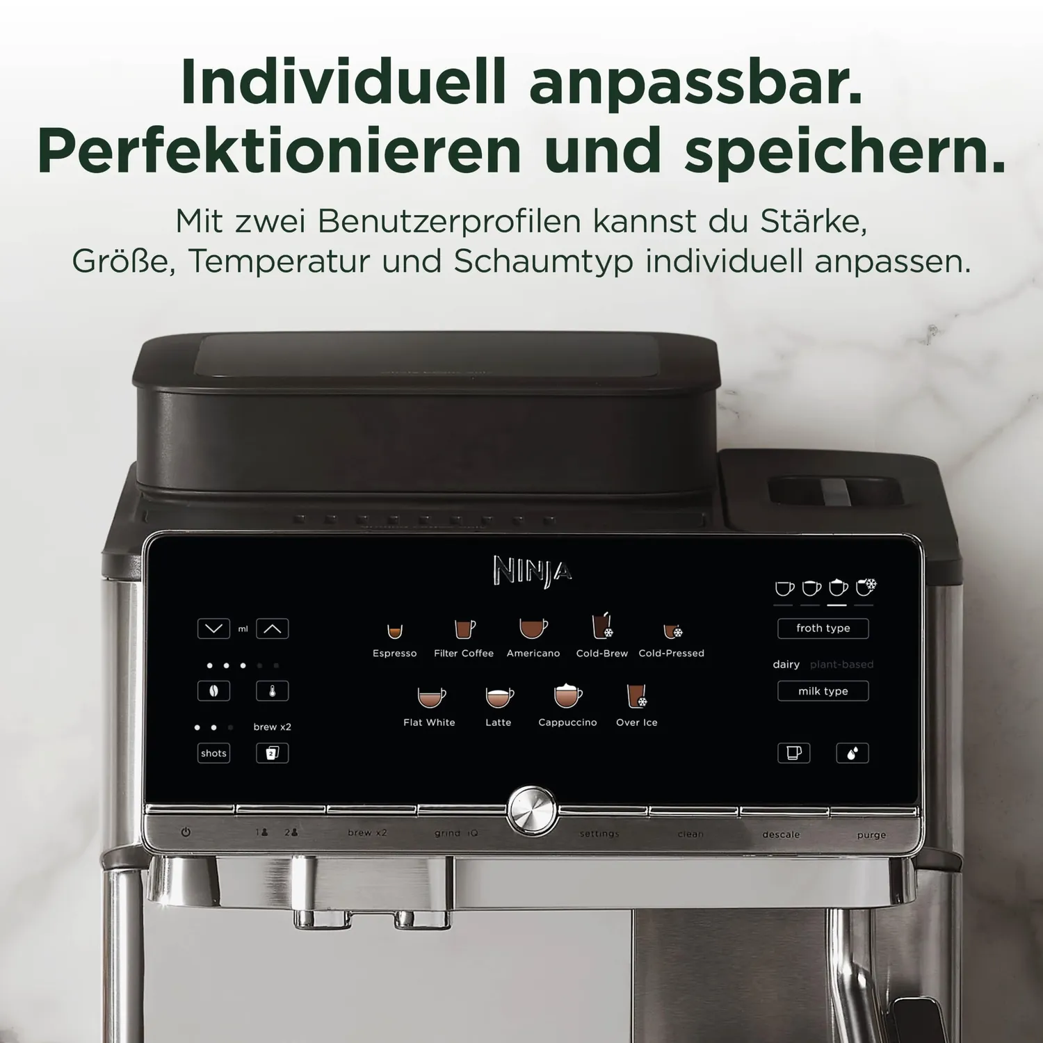 Ninja AutoBarista Kaffeevollautomat Silber 10 Programme
