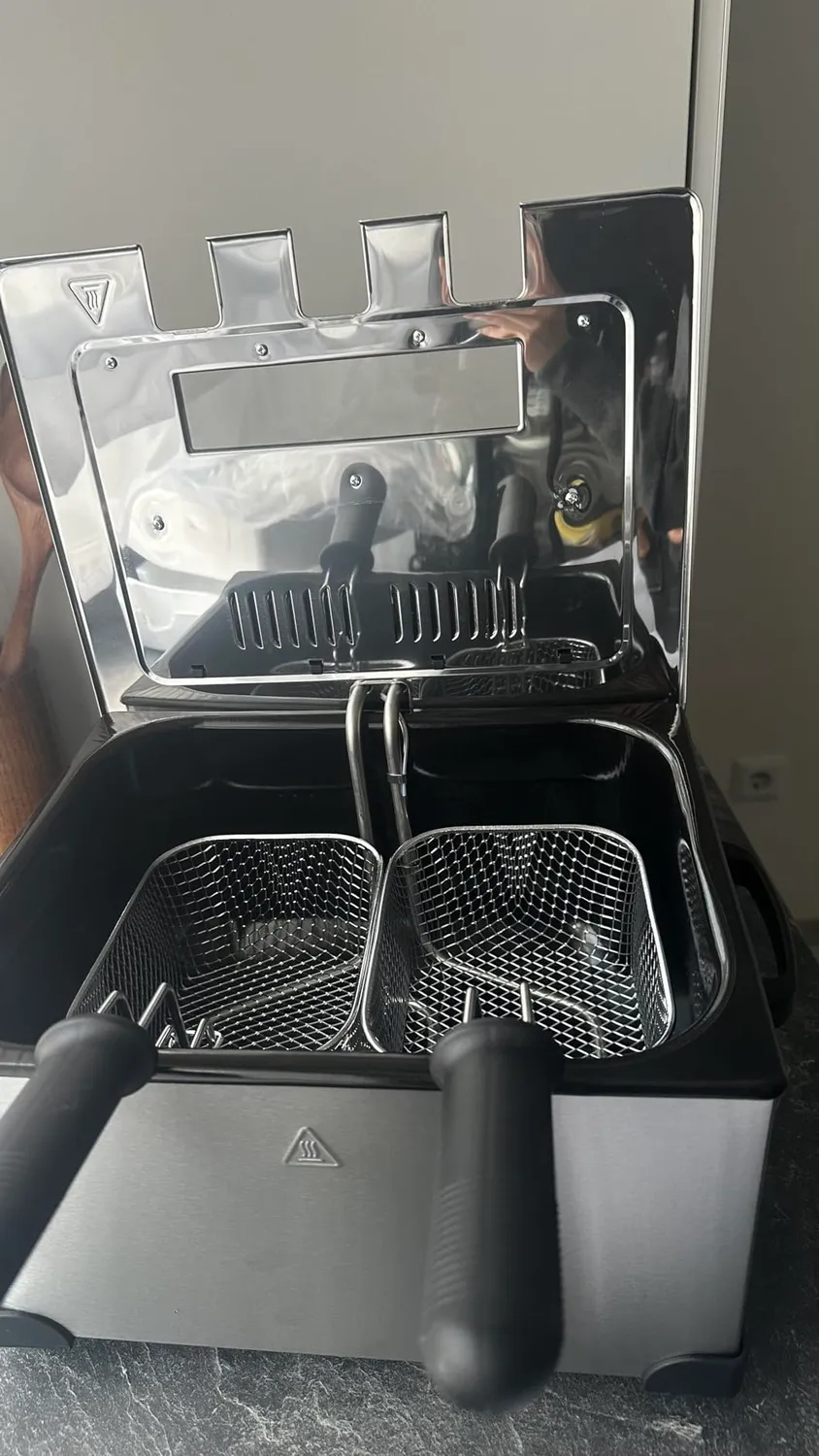 HOMELUX Friteuse 5 Liter 2000W Edelstahl 3 Körbe