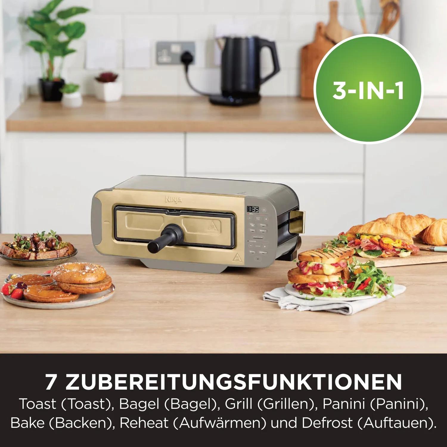 Ninja Foodi 3-in-1 Toaster Stone Gold 7 Toaststufen