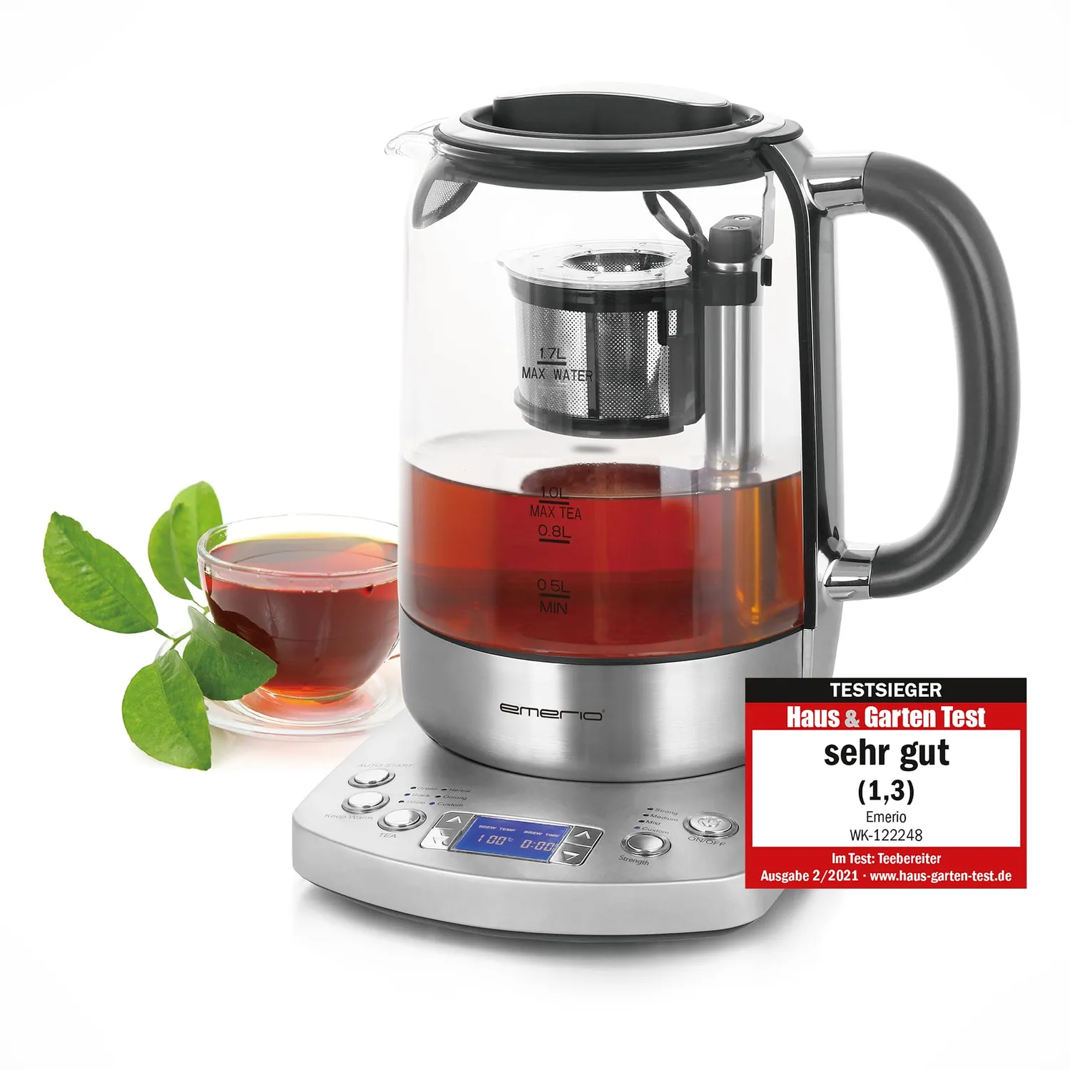 Emerio WK-122248 Teekocher Glas 1,7L Automatik
