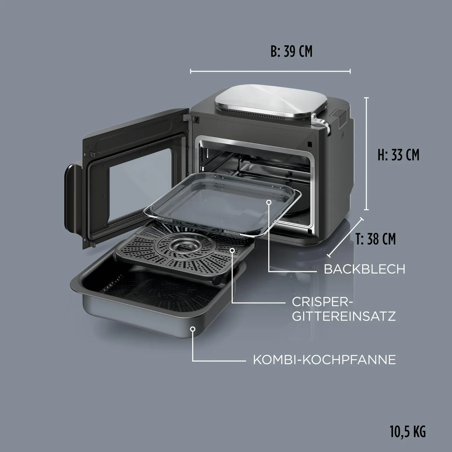 Ninja Combi Multikocher 12-in-1 grau Heißluftfritteuse
