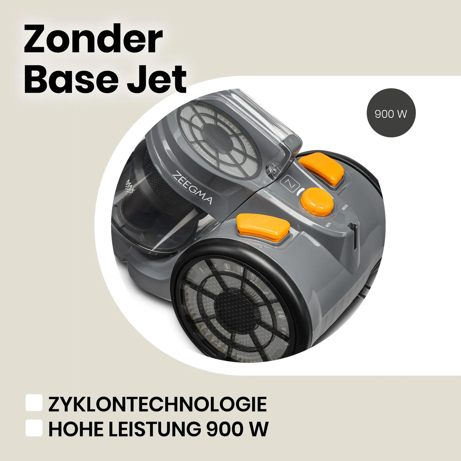 Zeegma Zonder Base Jet Staubsauger beutellos 2 Liter
