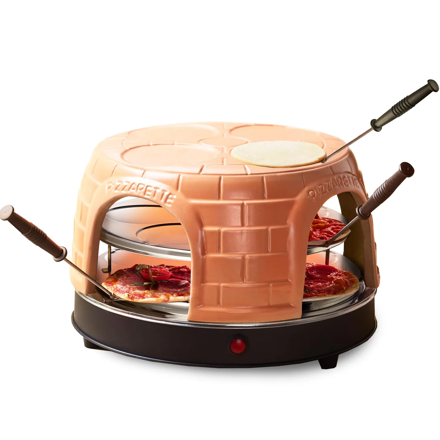 Emerio PIZZARETTE Duo PO-122250 Pizzaofen für 2 Personen Terracotta