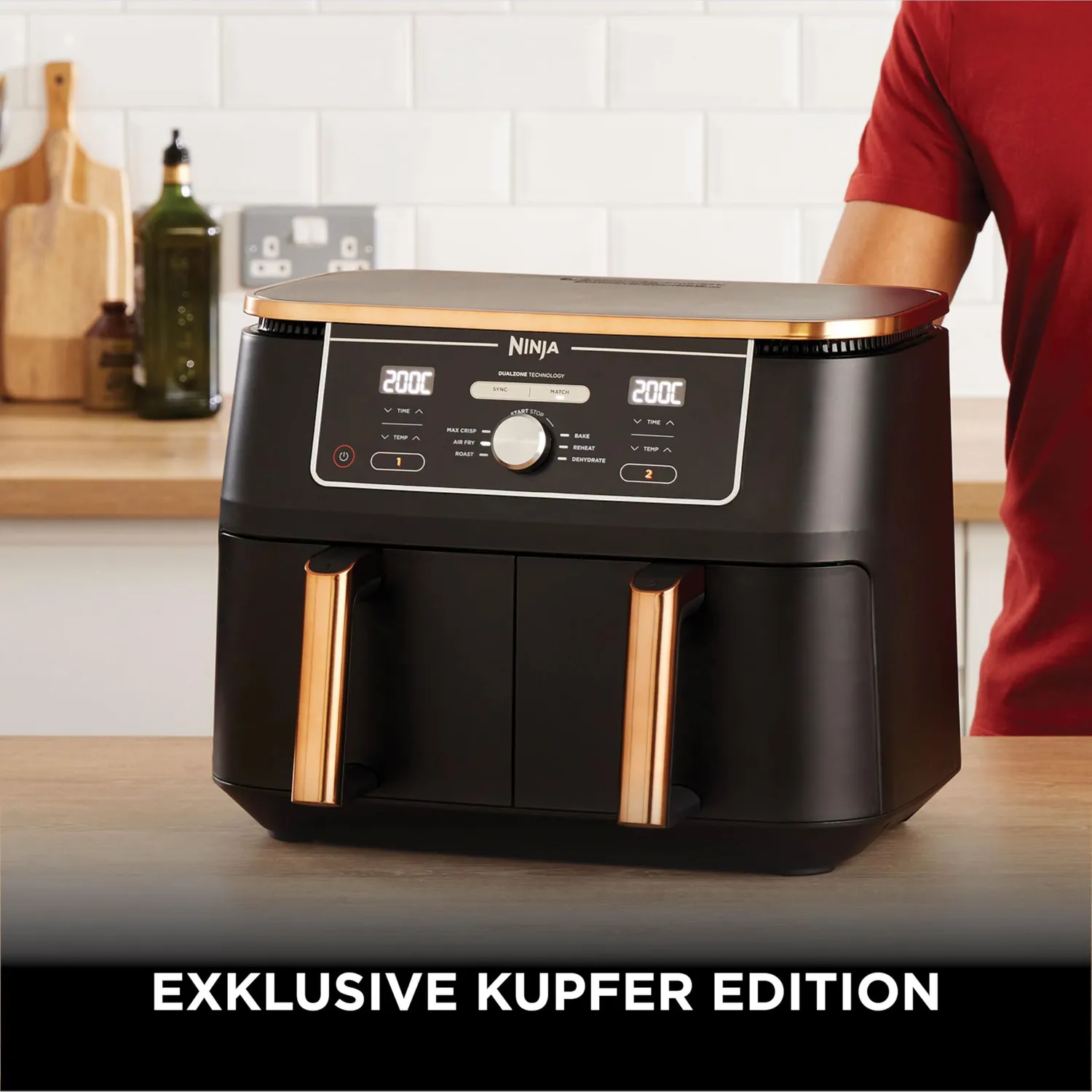 Ninja Foodi MAX AF400EUCP Heißluftfritteuse 9,5L Kupfer