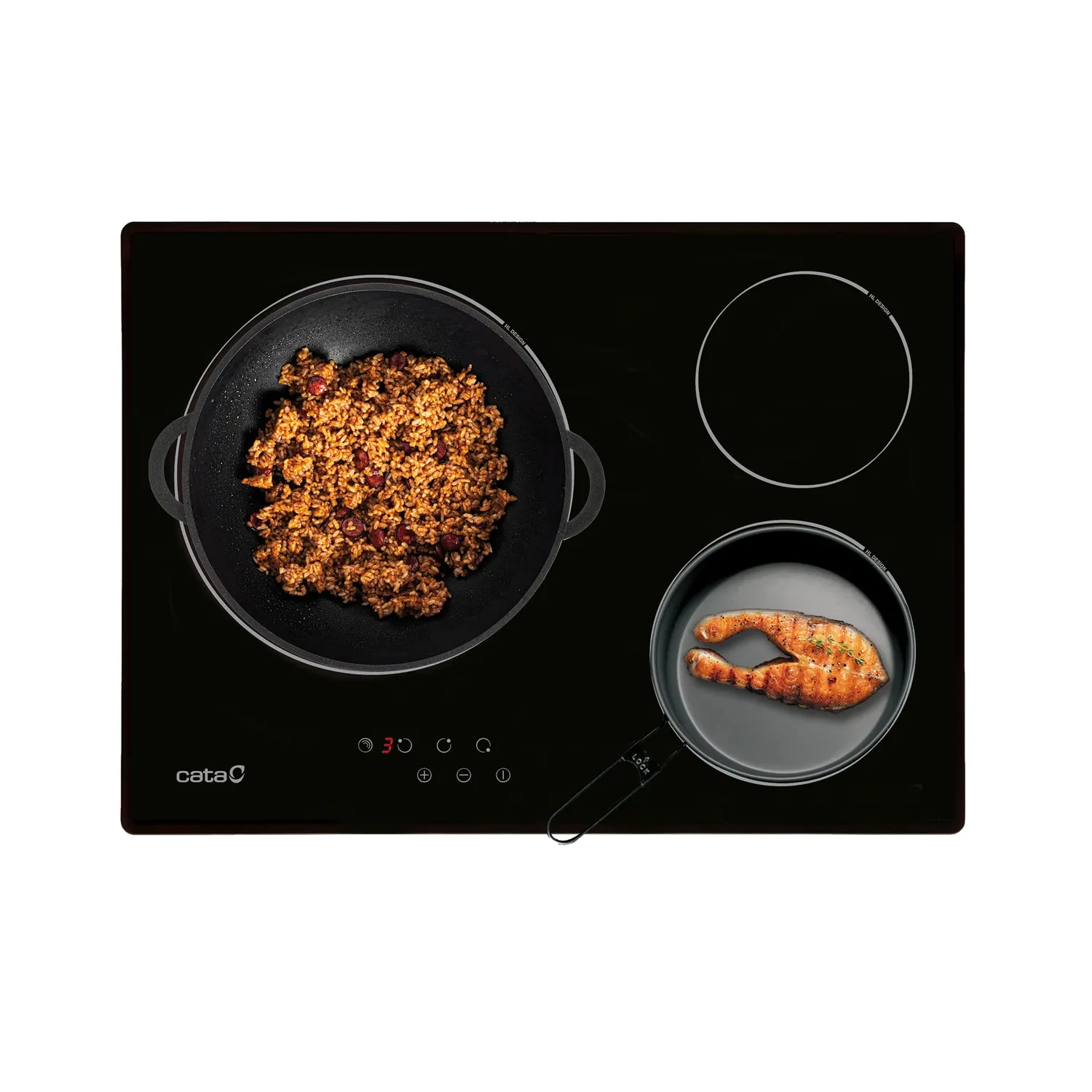 CATA TT 5003 Glaskeramik-Kochfeld 60cm 3 Zonen 5,7kW