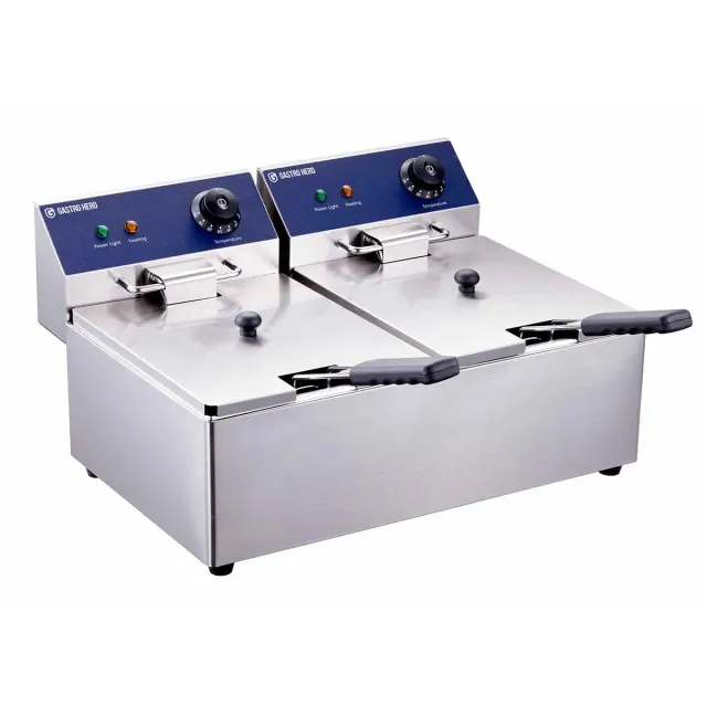 GastroHero EF-ECO6_6 Doppelfritteuse 2x6L Elektro Edelstahl