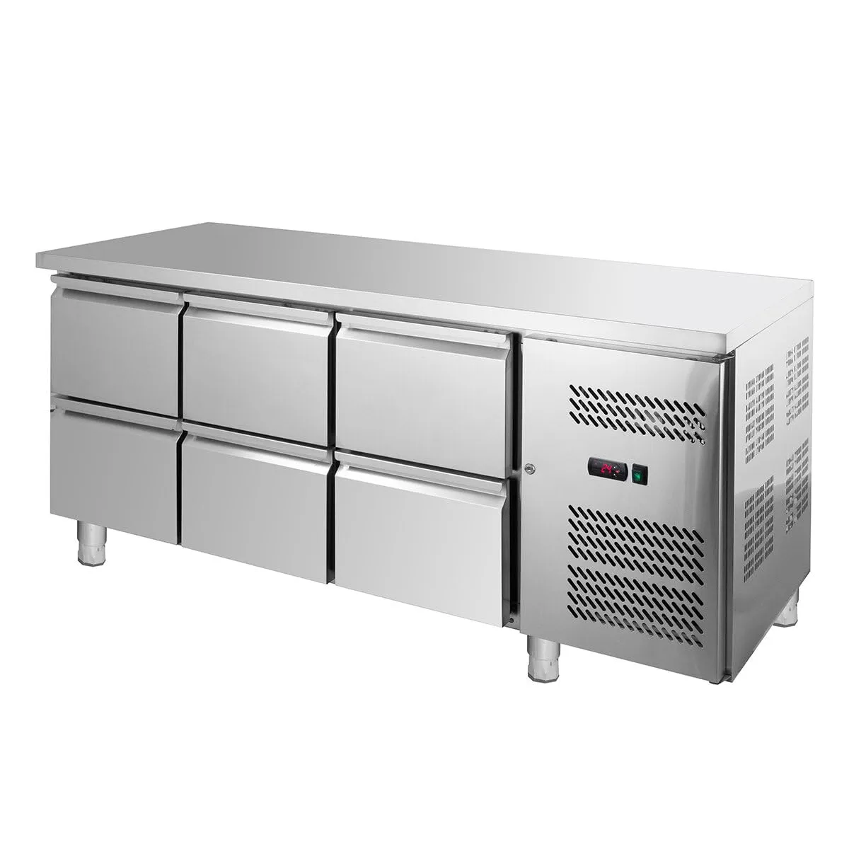 GastroHero GNH3160TN Kühltisch 6 Schubladen Edelstahl Umluft
