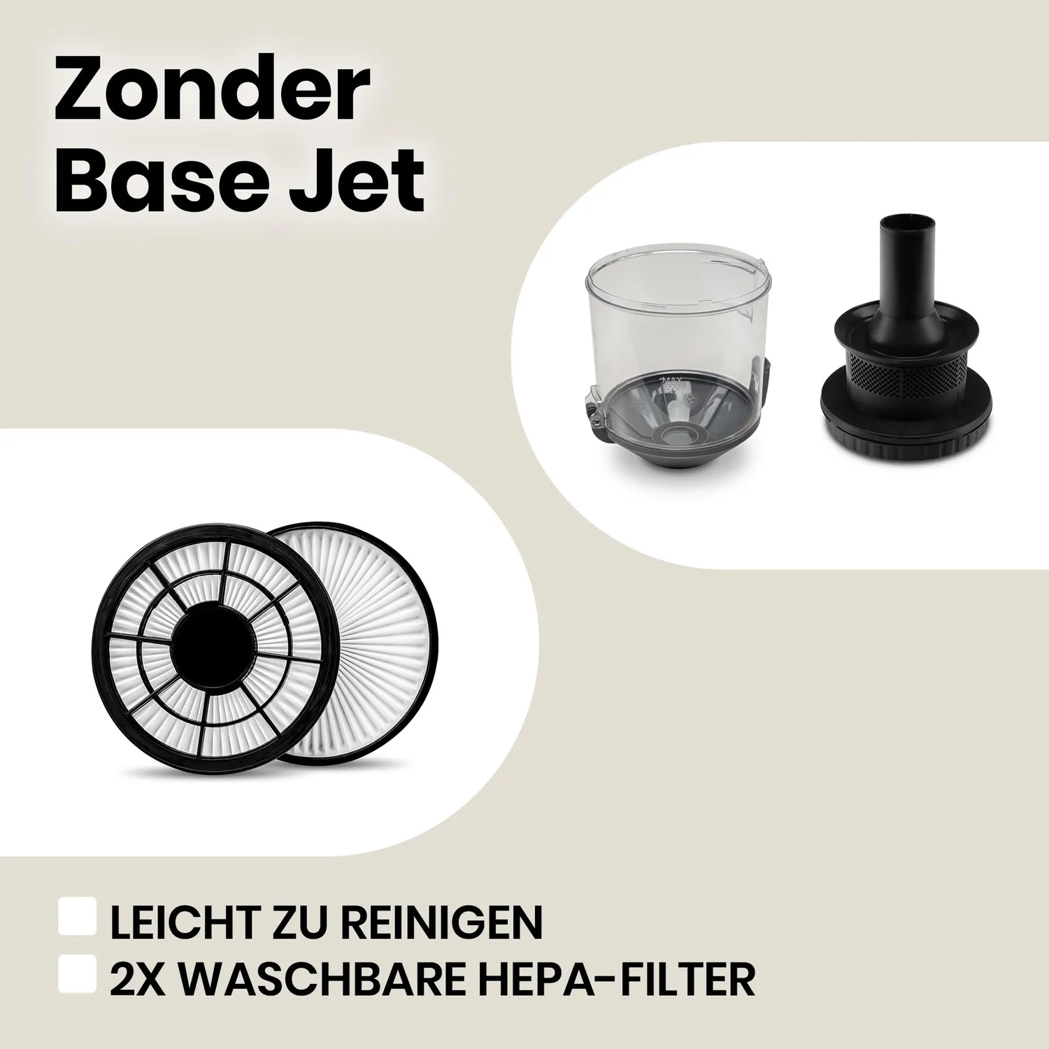 Zeegma Zonder Base Jet Staubsauger beutellos 2 Liter