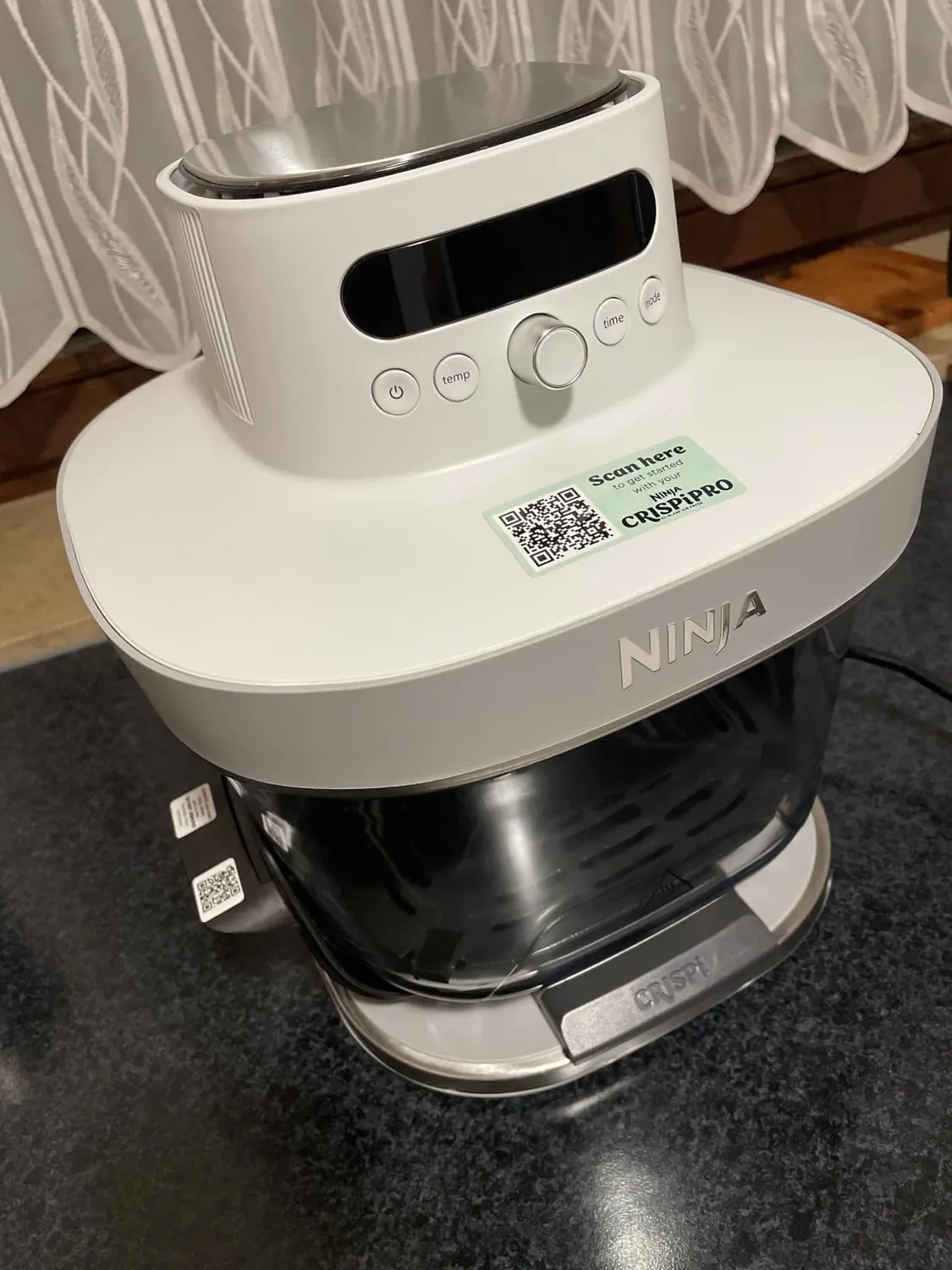 Ninja CRISPi PRO XL Heißluftfritteuse 5,7 L Stone Gold Glas