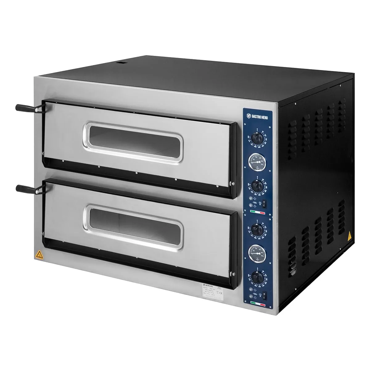 GastroHero PROFI 6+6x30 cm Pizzaofen Doppelkammer