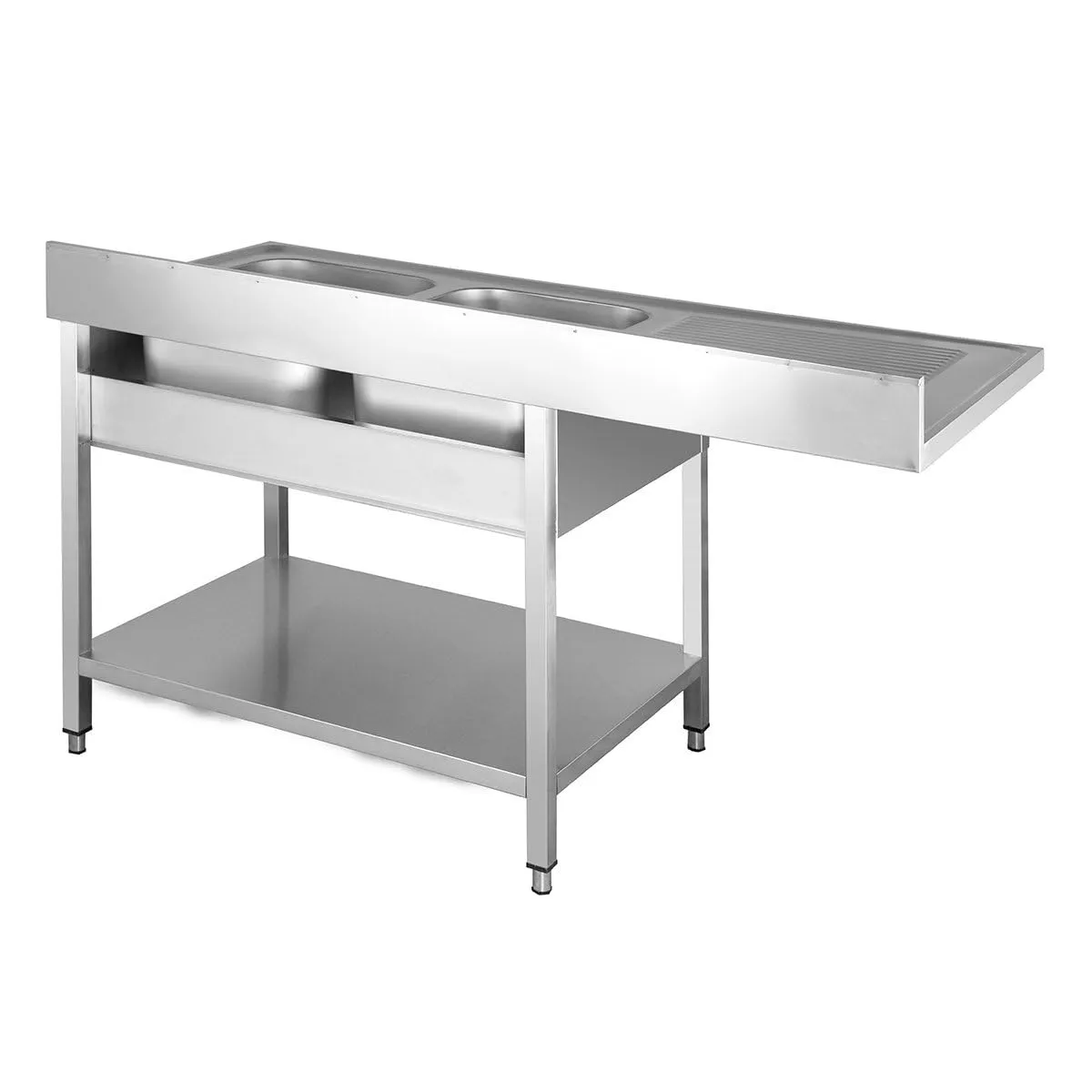 GastroHero SPZT Spülzentrum 160x70 2 Becken rechts