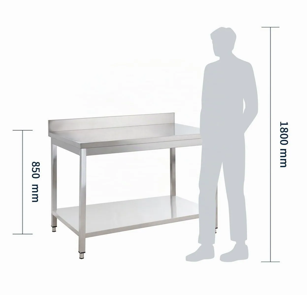 GastroHero YATS106A Arbeitstisch 100x60 Edelstahl