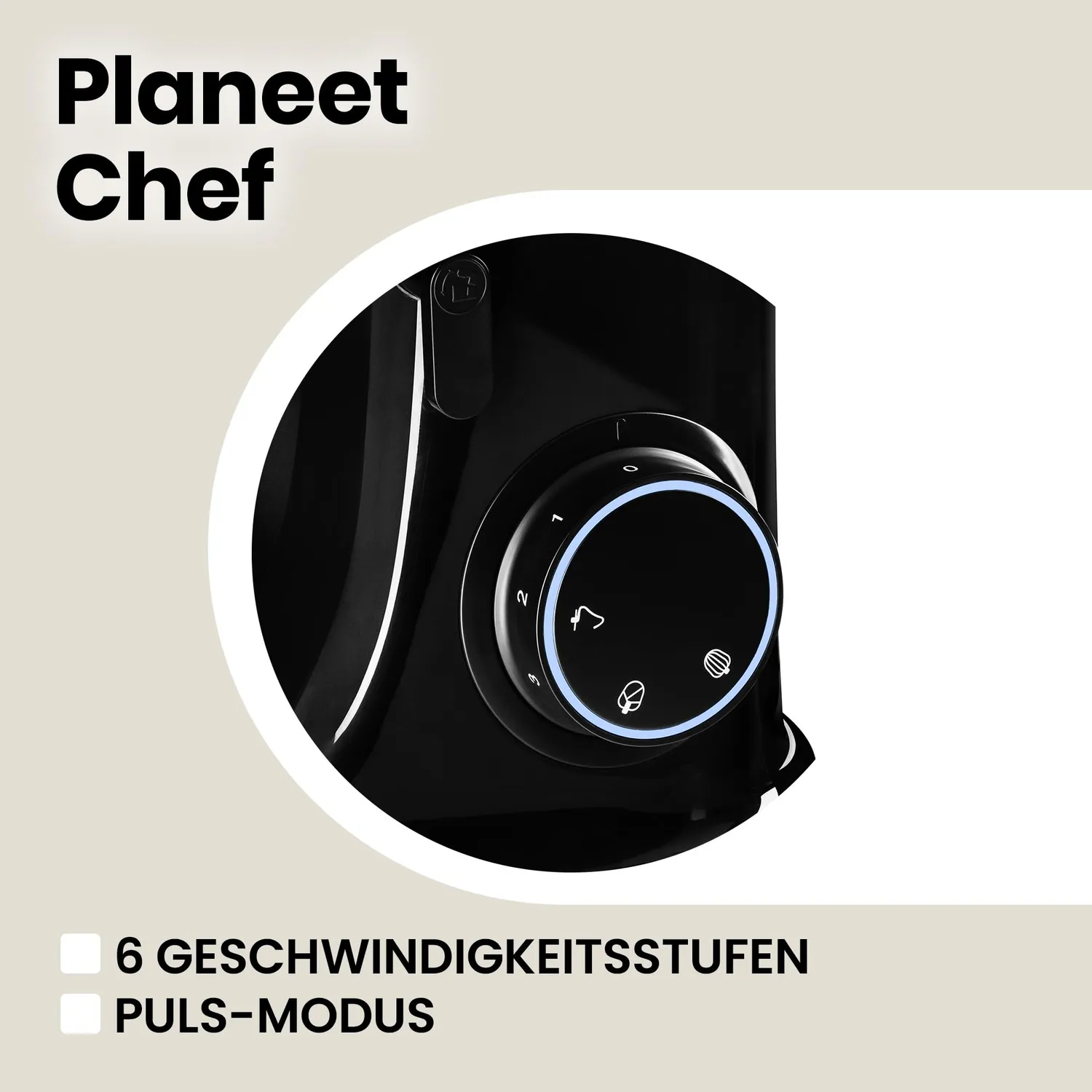 Zeegma Planeet Chef Küchenmaschine 6,5 L schwarz 1500 W