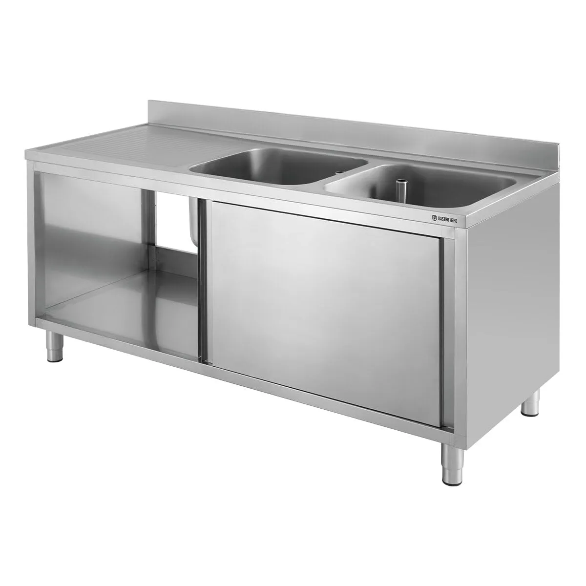 GastroHero Eco Spülschrank 20x7 2 Becken rechts Edelstahl