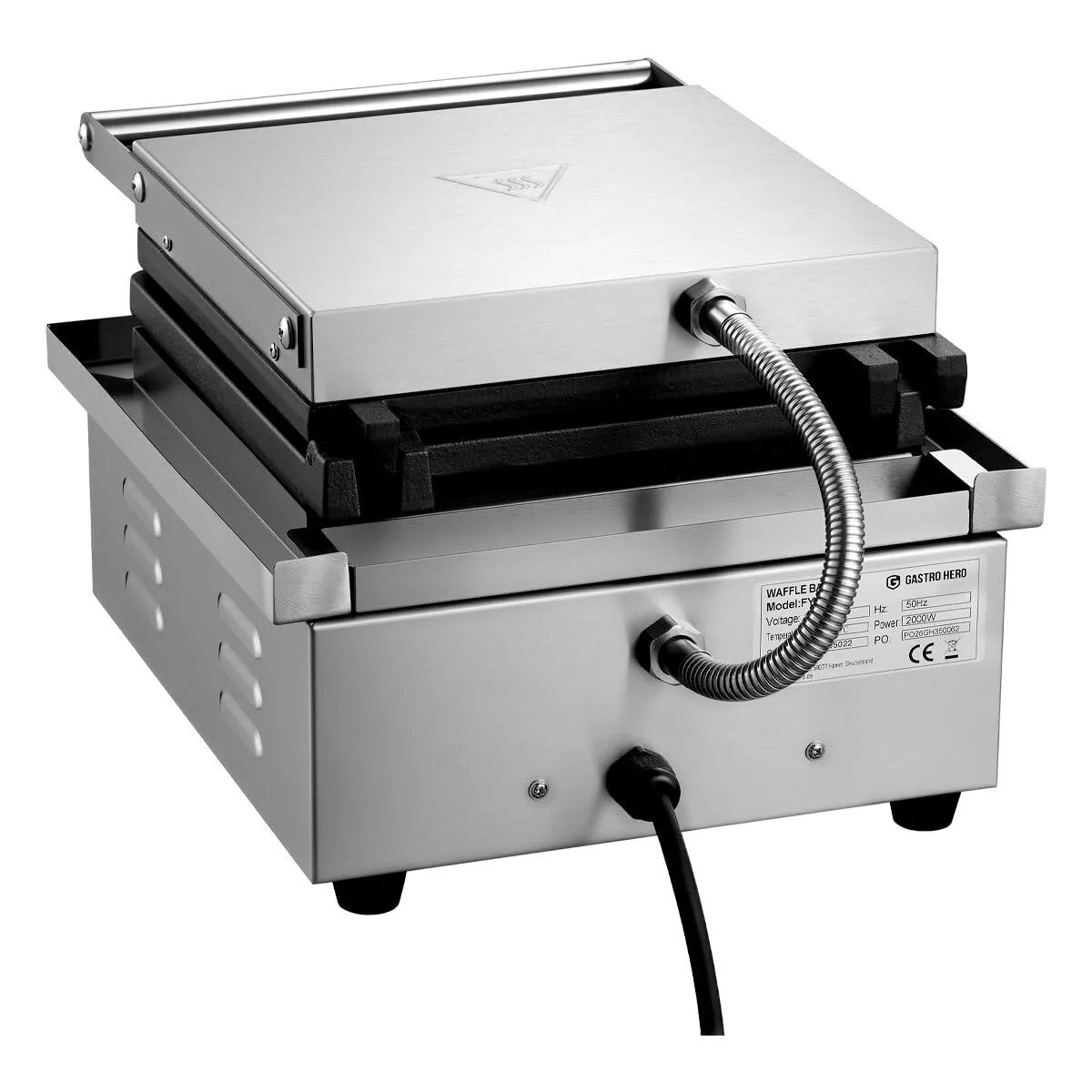 GastroHero FY-4 Waffeleisen belgisch 2 Waffeln Edelstahl