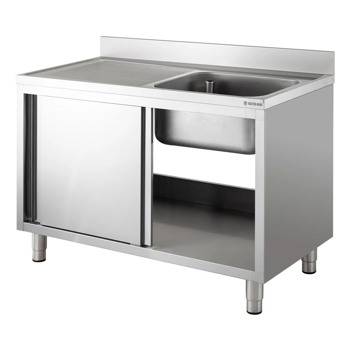 GastroHero Eco 12x6 Spülschrank 1 Becken rechts Edelstahl