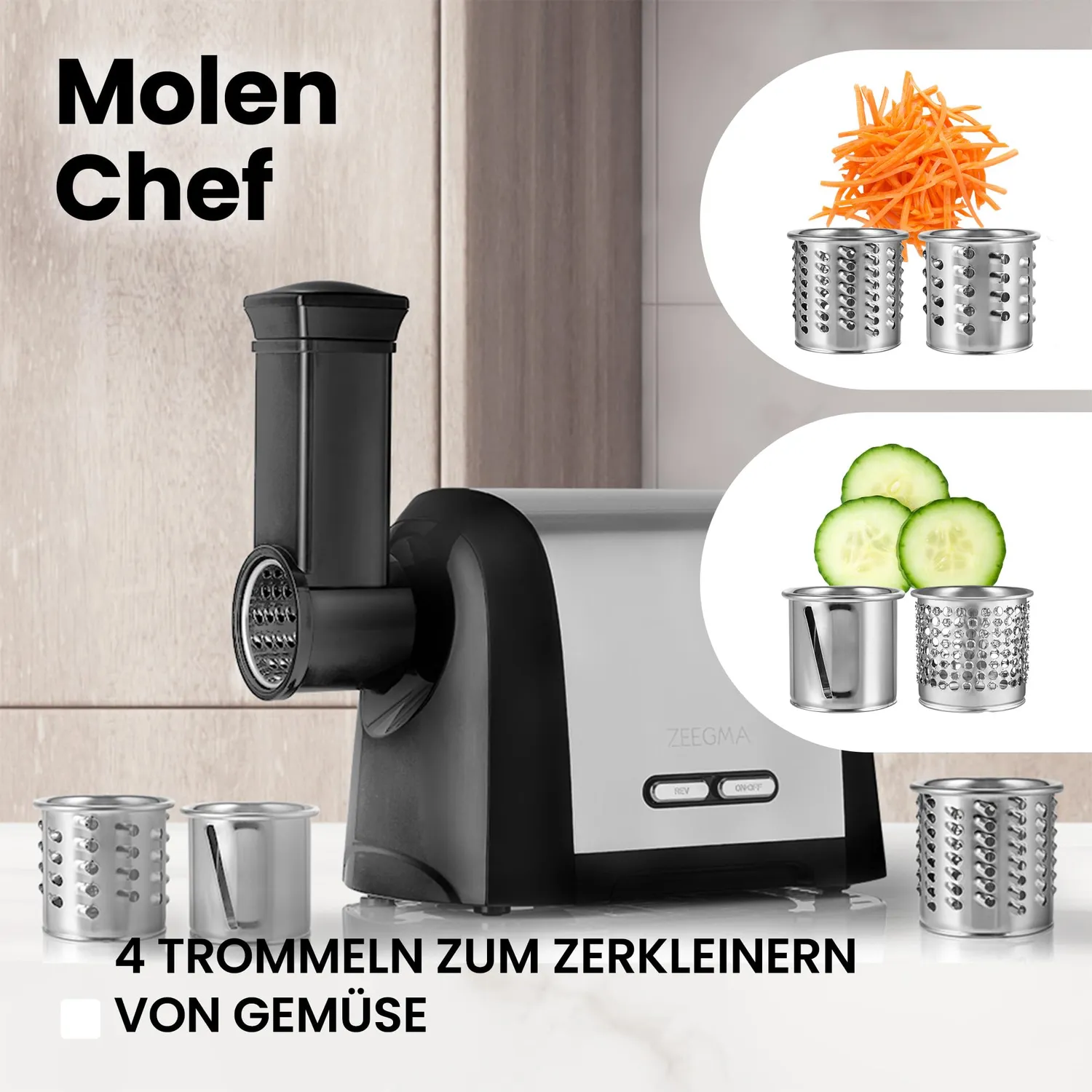 Zeegma Molen Chef Fleischwolf Silber 1900 W 3 kg/min
