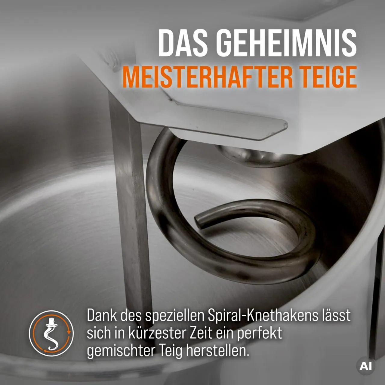 GastroHero AT30-F Teigknetmaschine 30 L 12 kg Edelstahl