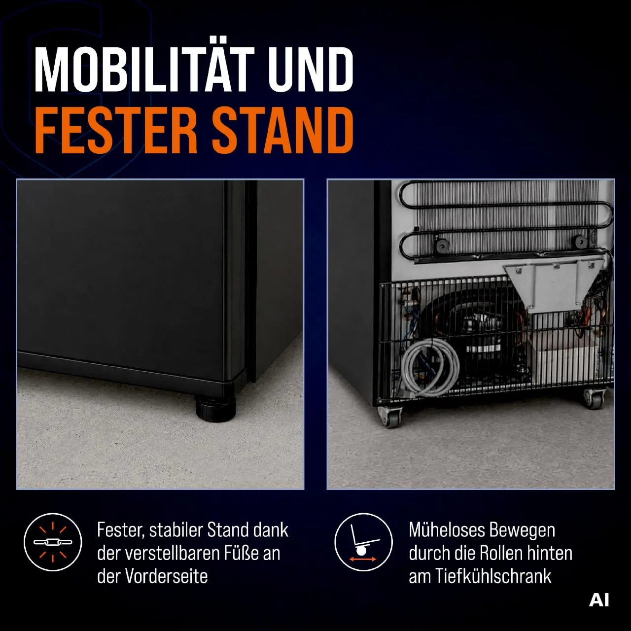 GastroHero ECO LTSE200B Tiefkühlschrank 127 L schwarz