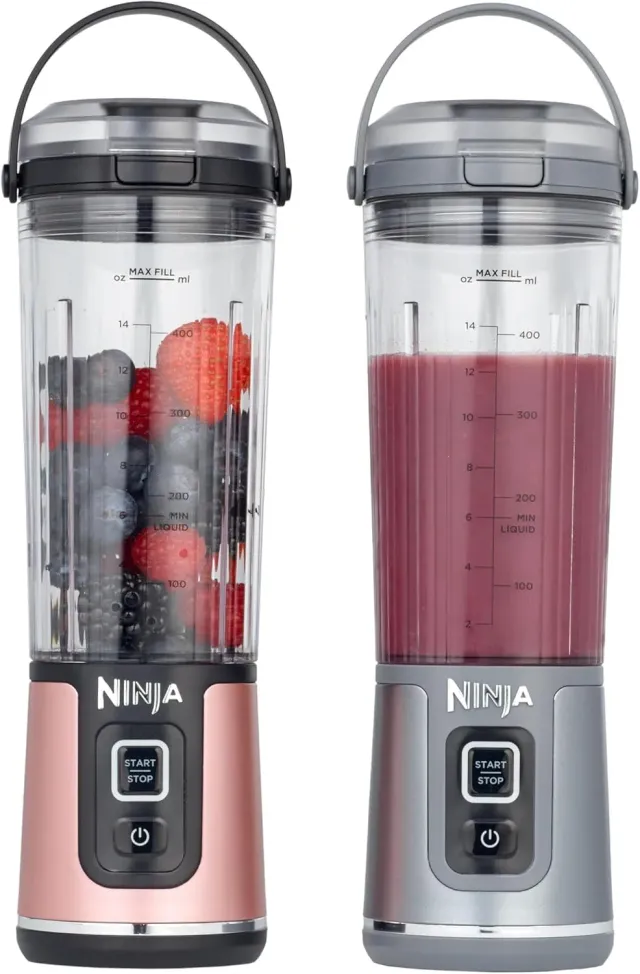 Ninja Blast Mini-Mixer 530ml 2er-Pack Roségold Akku