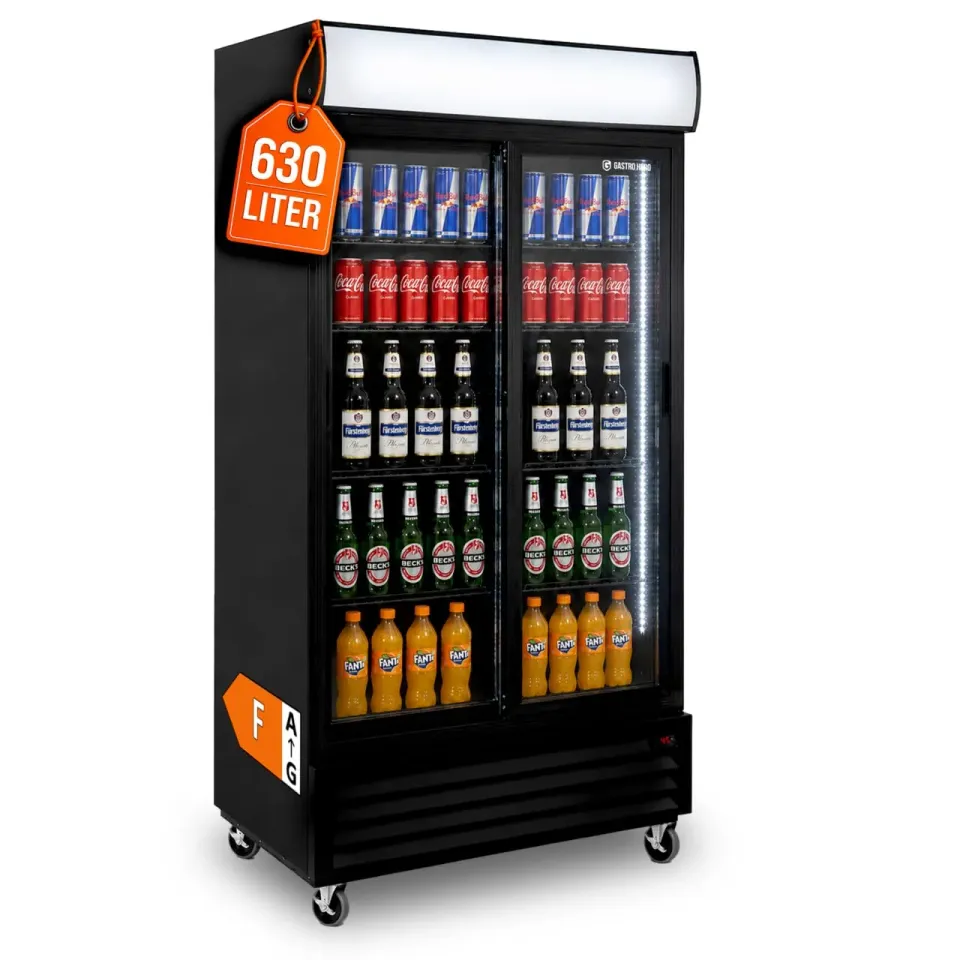 GastroHero SC-630FS Getränkekühlschrank 630 L Schiebetüren