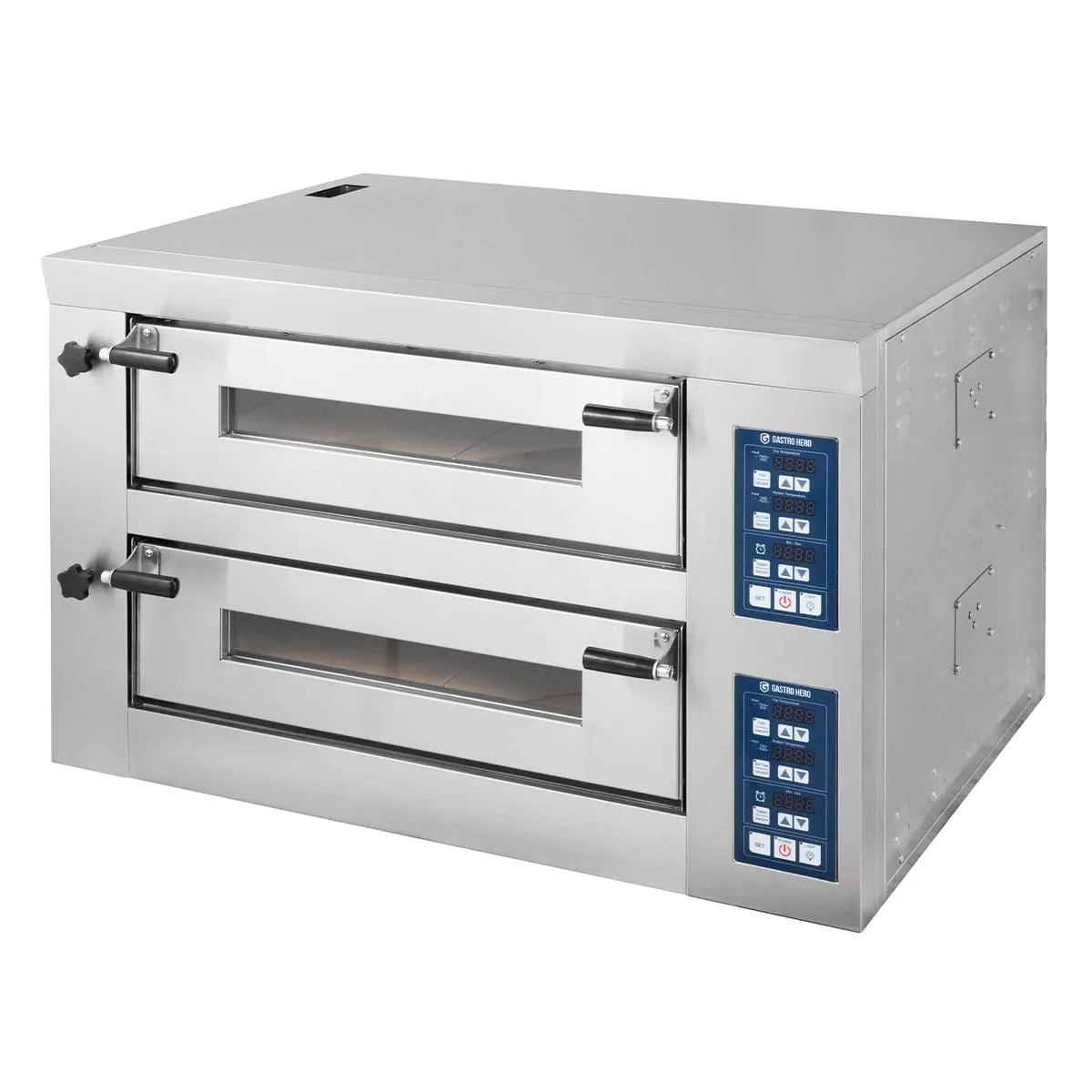 GastroHero ECO Pizzaofen 4+4x34cm Doppelkammer 450°C
