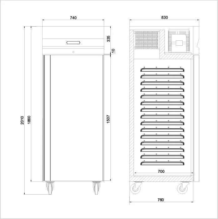 Fors GN 2/1 Gastronomie-Kühlschrank Volltür
