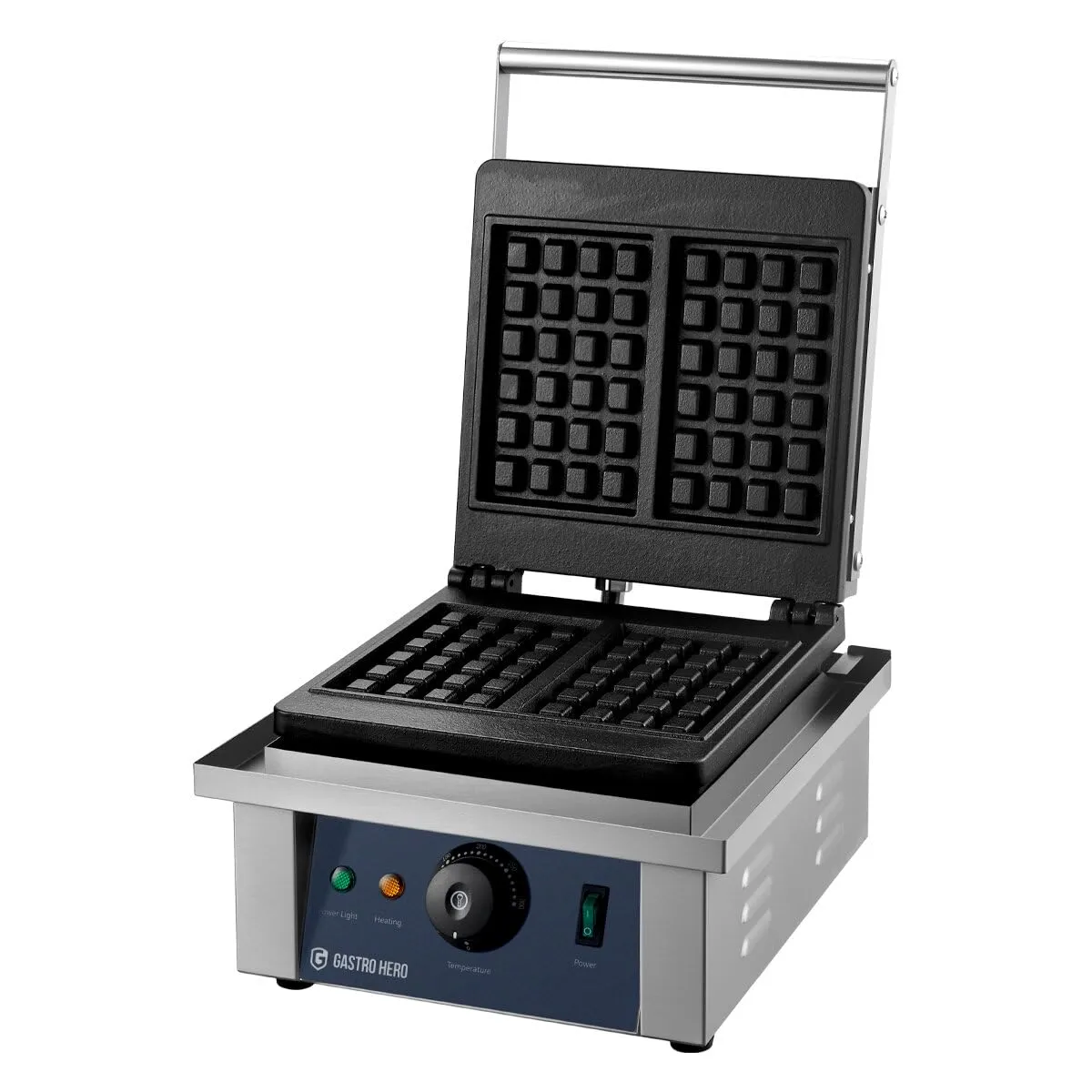 GastroHero FY-4 Waffeleisen belgisch 2 Waffeln Edelstahl