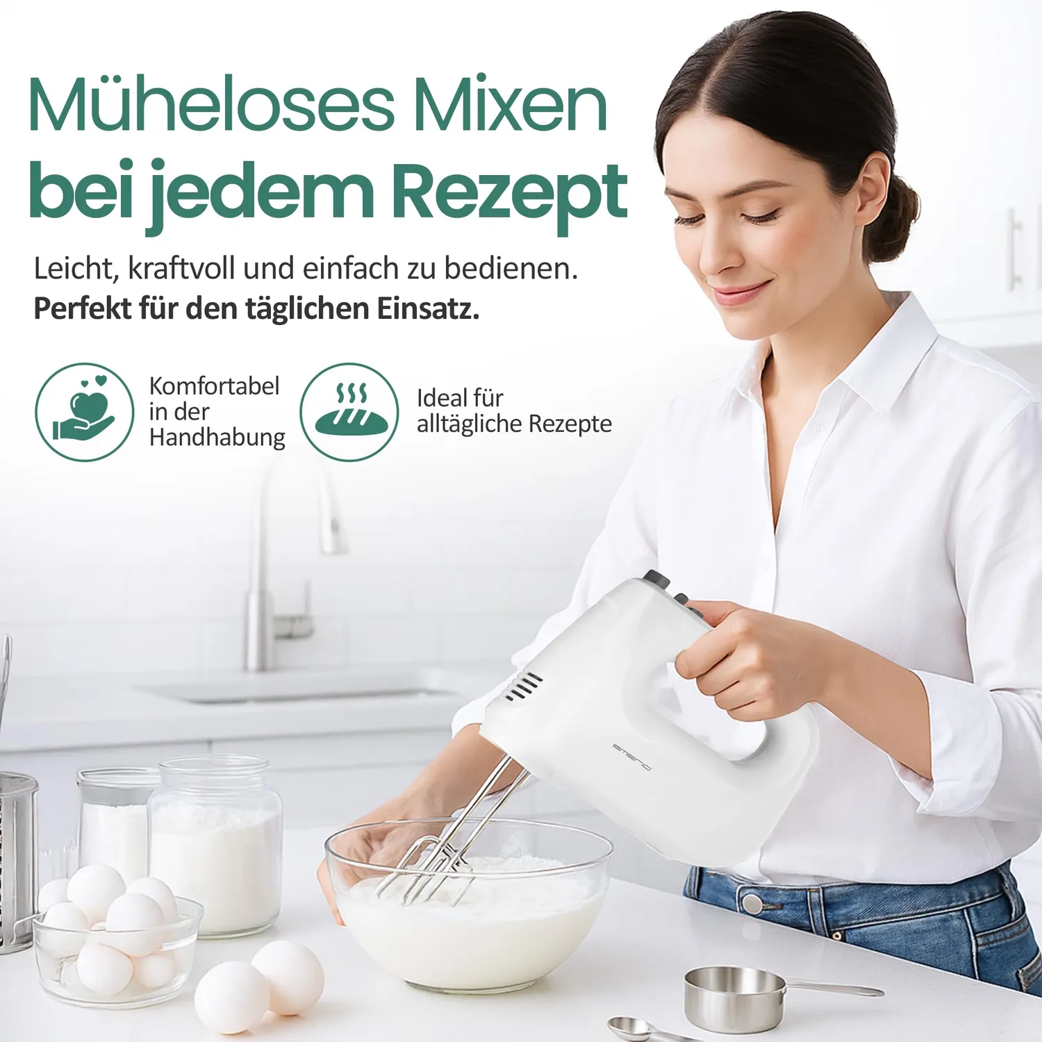 Emerio HM-124178 Handmixer 250W 6-Stufen mit Turbo