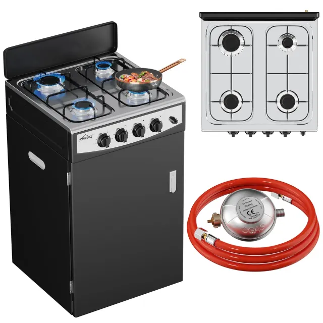 HOMELUX Campingkocher 4-flammig 6,2 kW mit Box