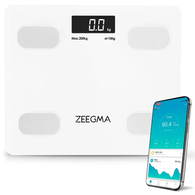 ZEEGMA Gewit Fittrack Personenwaage Weiß smart 200 kg