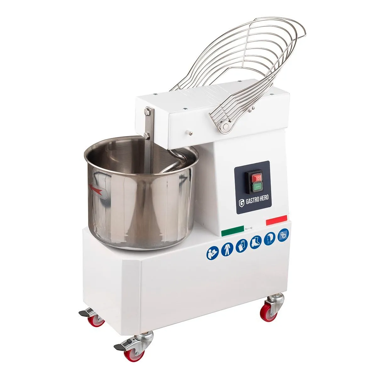 GastroHero PROFI Spiralkneter 10L 230V Rollen fester Kopf