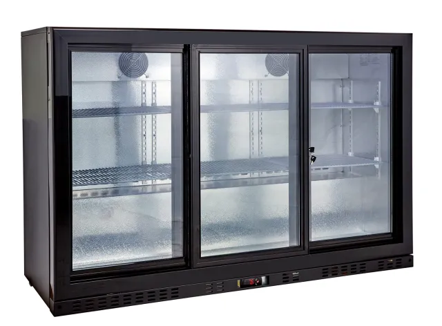 GastroHero ECO 320 Barkühlschrank Schiebetüren 337 L schwarz