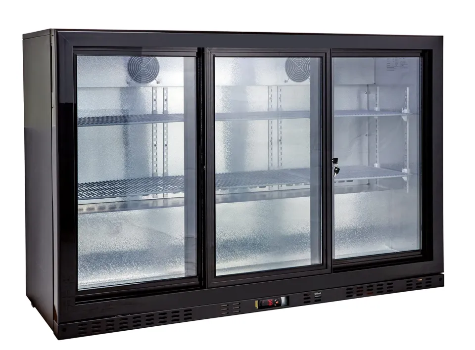 GastroHero ECO 320 Barkühlschrank Schiebetüren 337 L schwarz