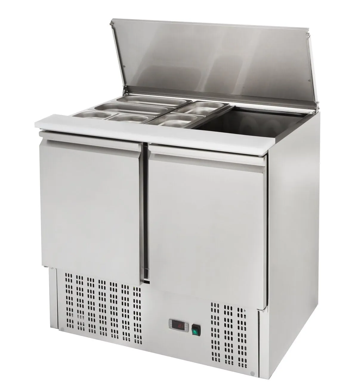 GastroHero Saladette ECO SH900 240L Edelstahl 2-türig
