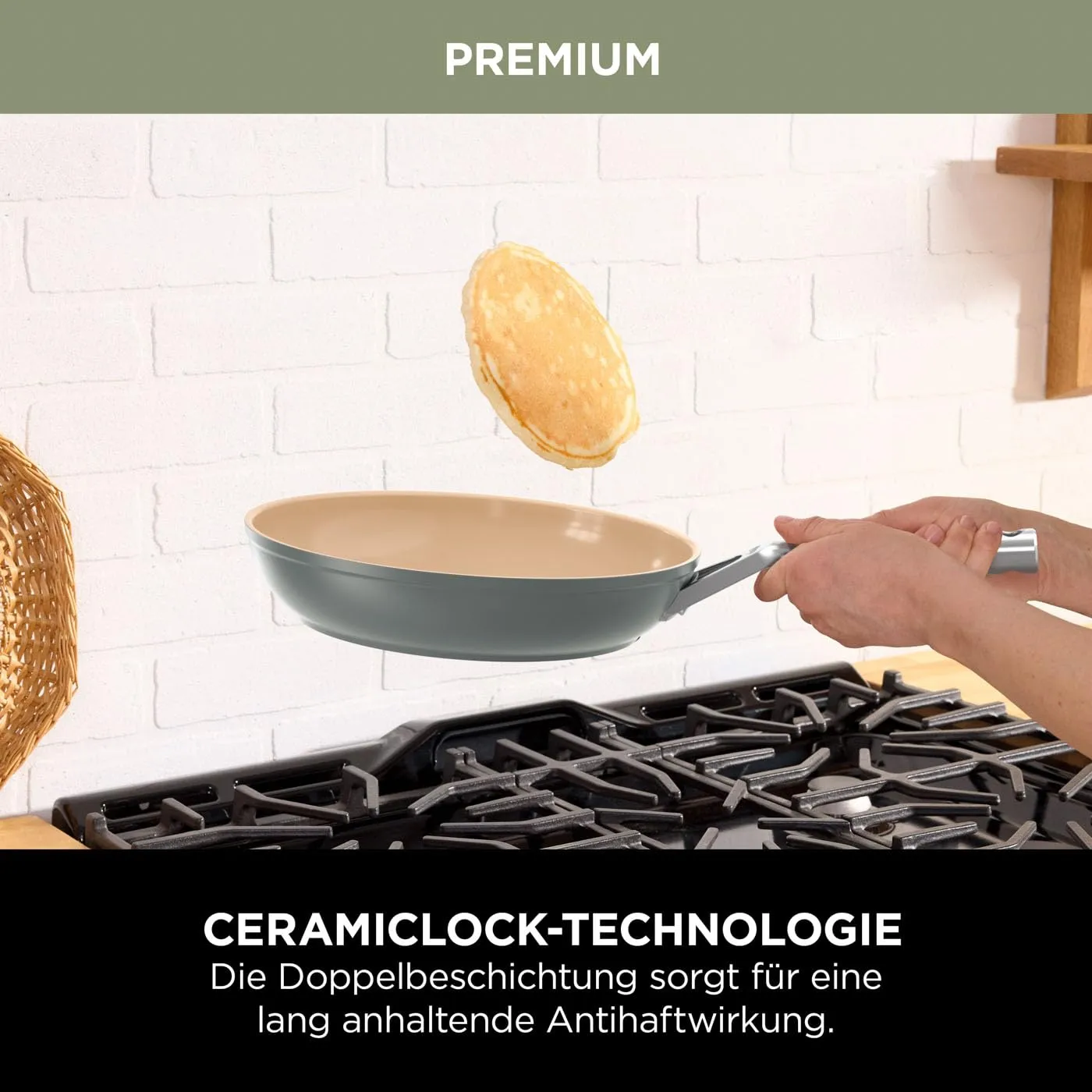 Ninja Extended Life Keramik Topfset 5-teilig Grau Terracotta antihaft