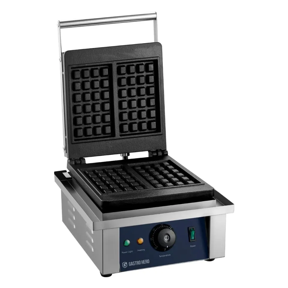GastroHero FY-4 Waffeleisen belgisch 2 Waffeln Edelstahl