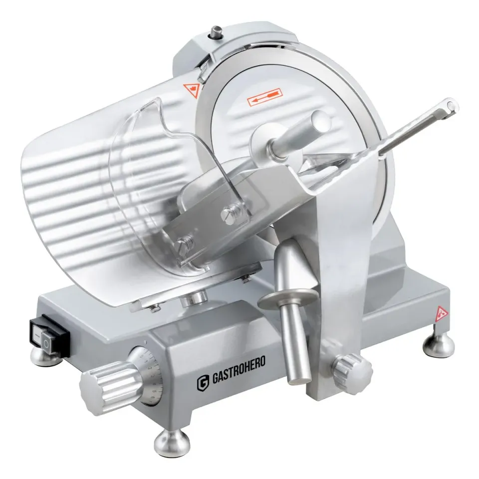 GastroHero ASM250 Aufschnittmaschine 250 mm Aluminium