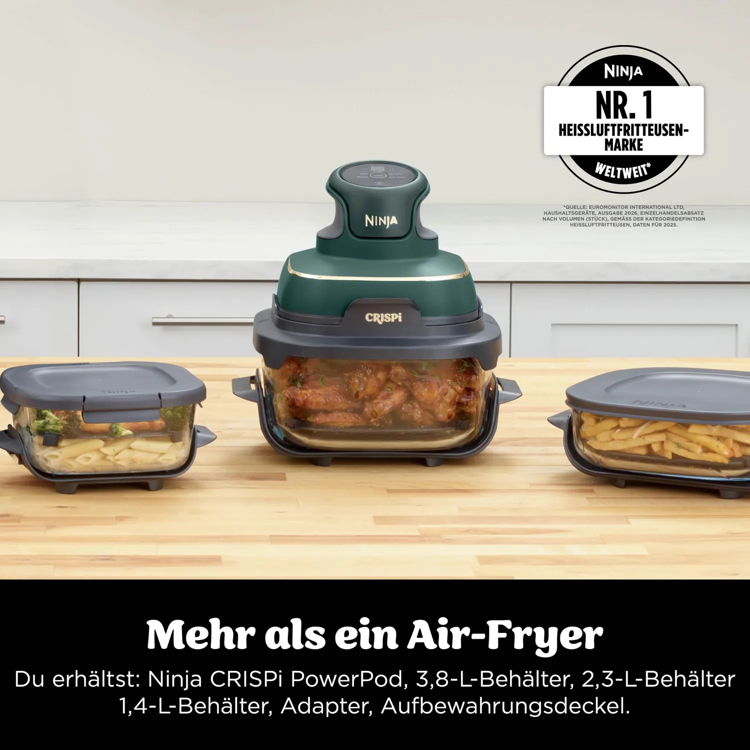 Ninja CRISPi FN103EUGN Heißluftfritteuse 3,8L Grün