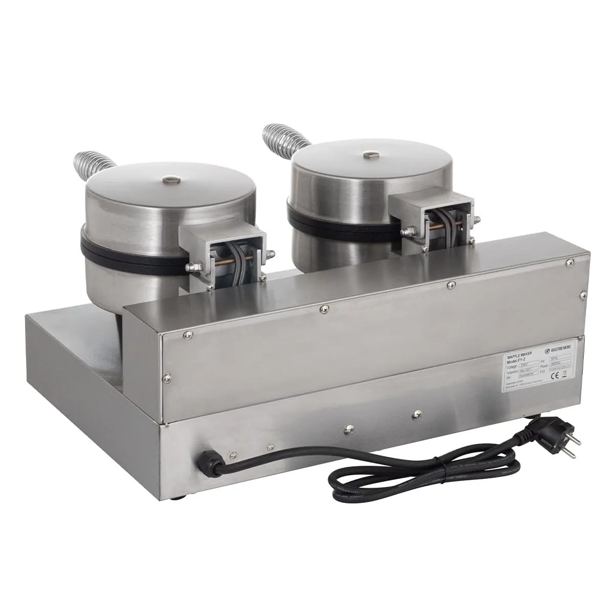 GastroHero FY-2 Waffeleisen doppel rund Edelstahl
