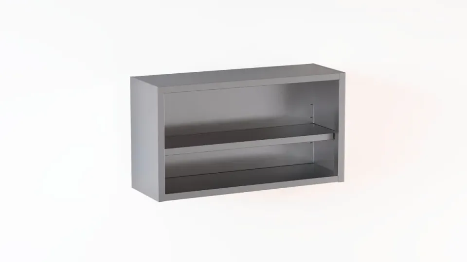 GastroHero Wandhängeschrank 200x40x65 Edelstahl offen
