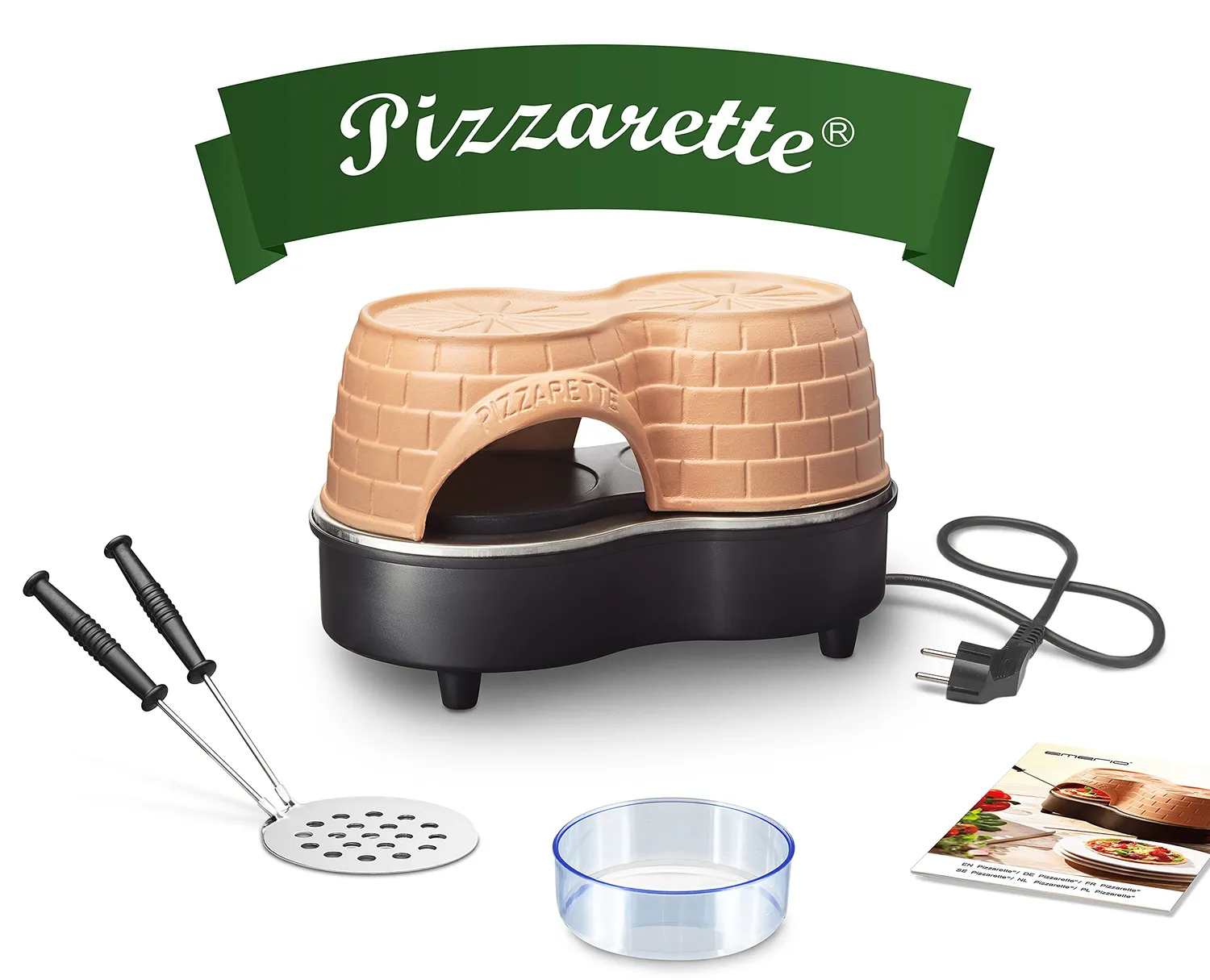 Emerio PIZZARETTE Duo PO-122250 Pizzaofen für 2 Personen Terracotta