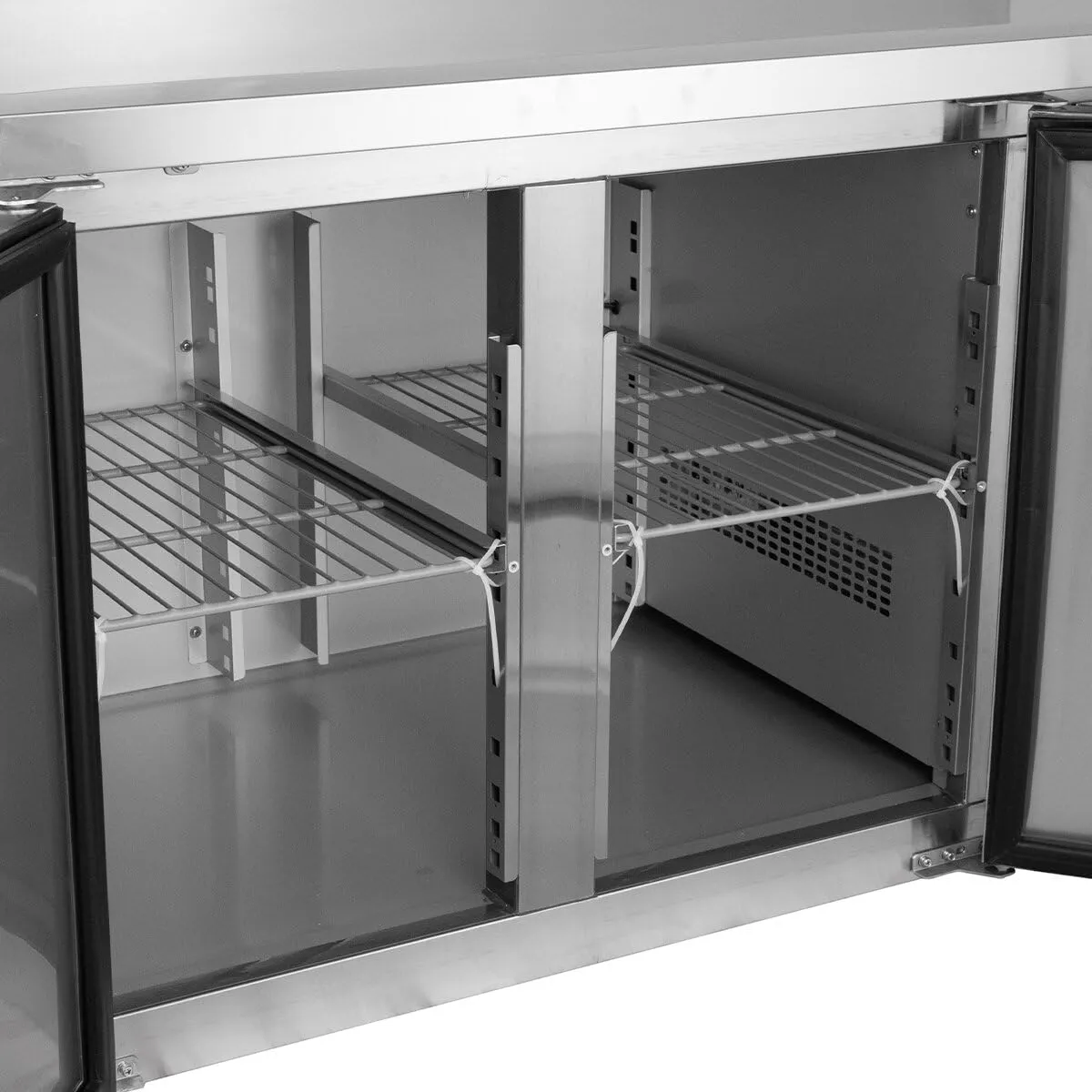 GastroHero GNH2200TN Kühltisch 2-türig Edelstahl Aufkantung