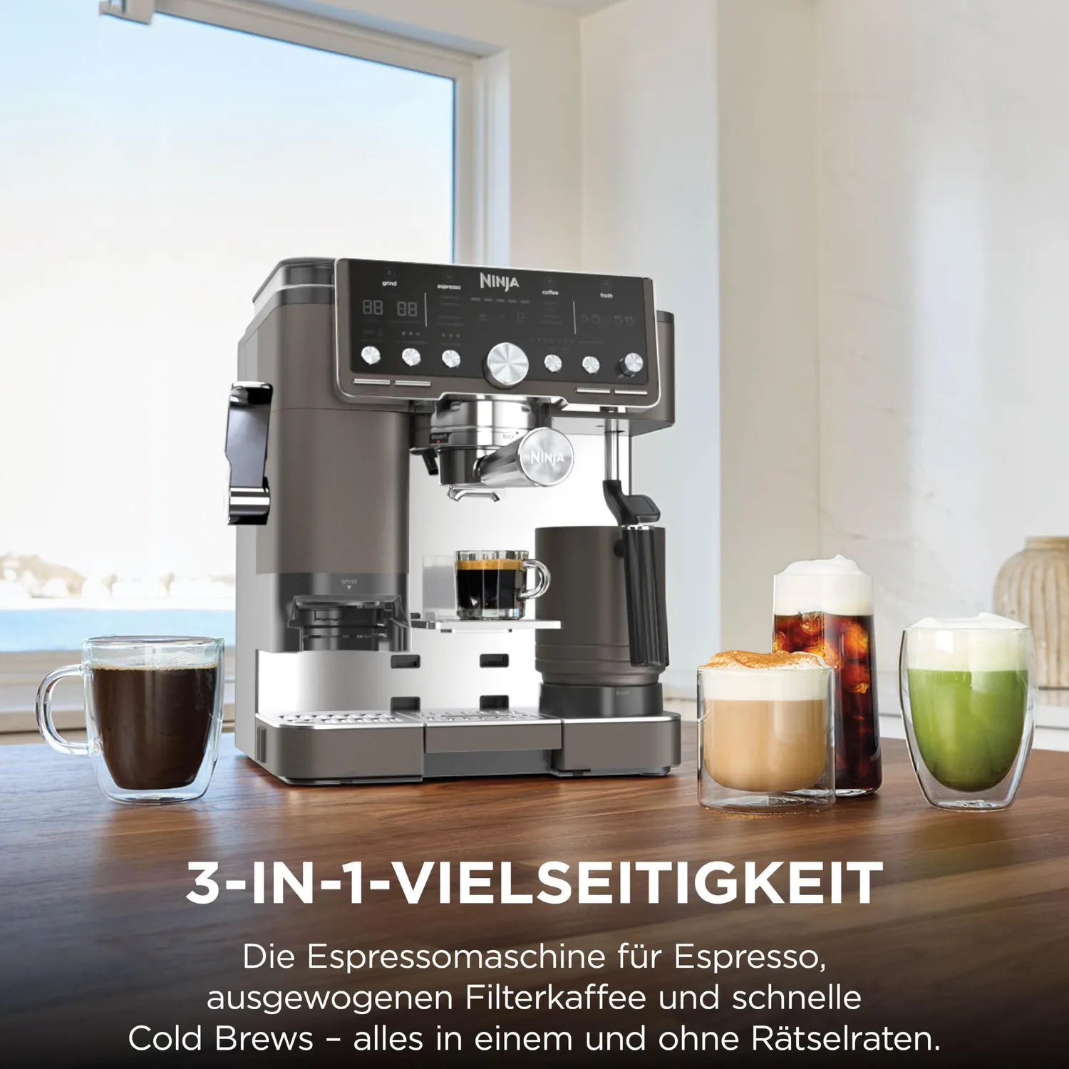 Ninja Luxe Pro ES701EUBR Kaffeemaschine mit Mahlwerk