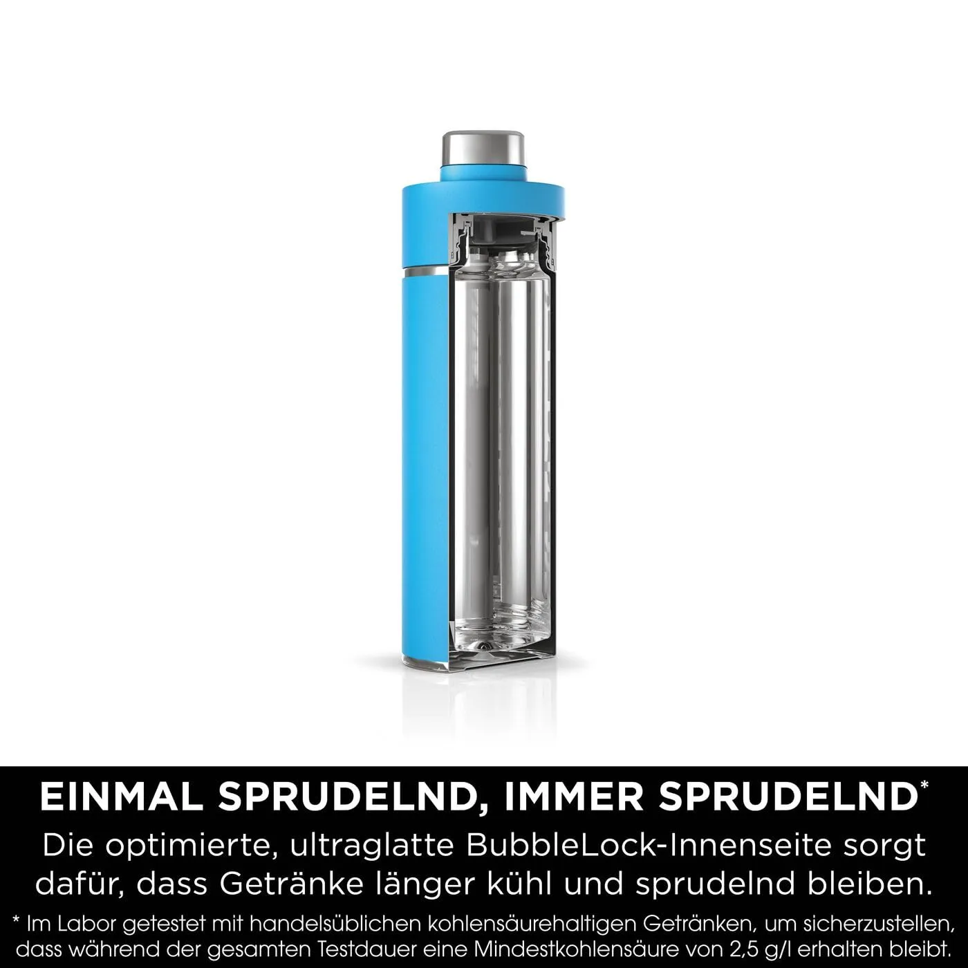 Ninja Thirsti Wasserflasche 530ml Tropenblau isoliert